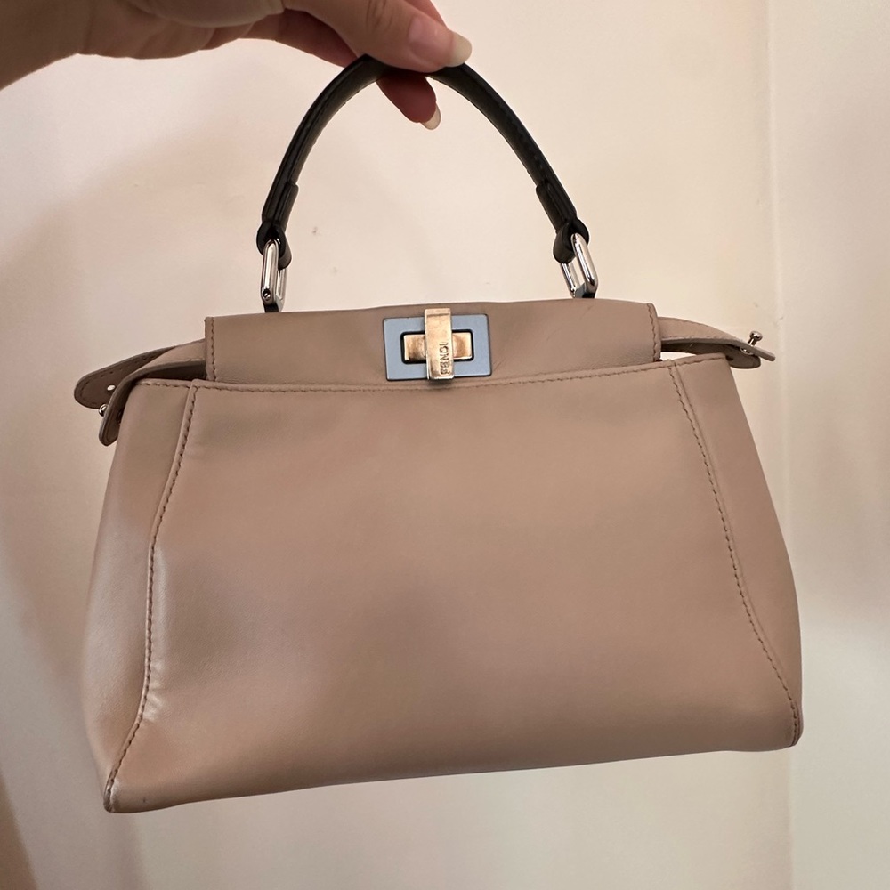 FENDI Peekaboo Leather Cross Body Bag